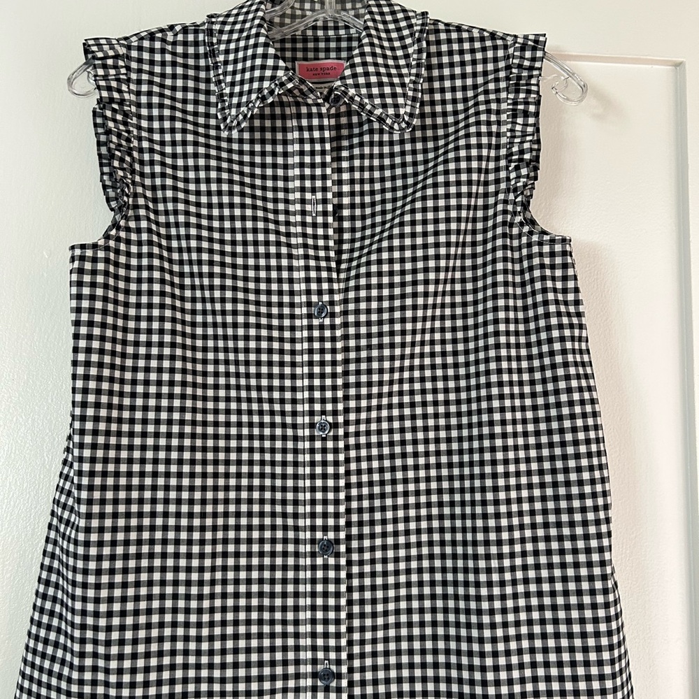 Kate Spade Black and White Boxy Sleeveless Top